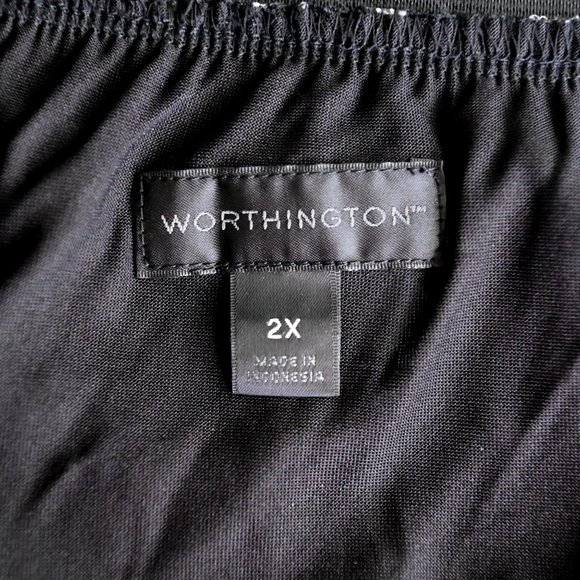 WORTHINGTON Black & White Print Skirt with Elastic Waist - Size 2X - Picture 6 of 8